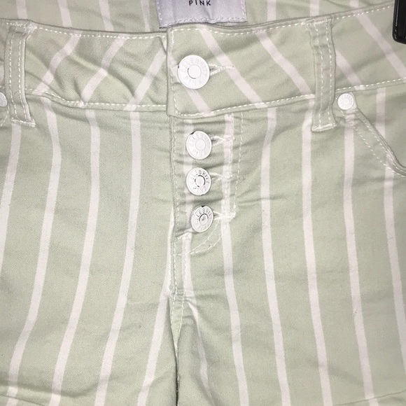 Celebrity Pink Light Green Striped Shorts - Picture 3 of 5